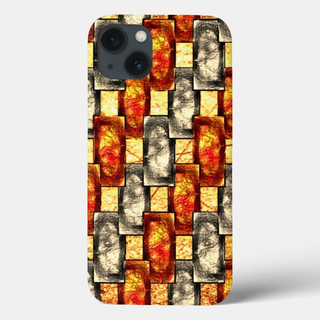 Bärgad rektangulär delar beige och rödaktig juster (Baksida)