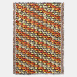 Bärgad rektangulär delar beige och rödaktig juster filt