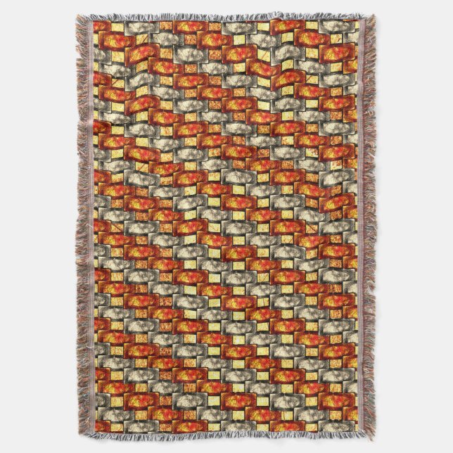 Bärgad rektangulär delar beige och rödaktig juster filt (Framsidan Vertikal)