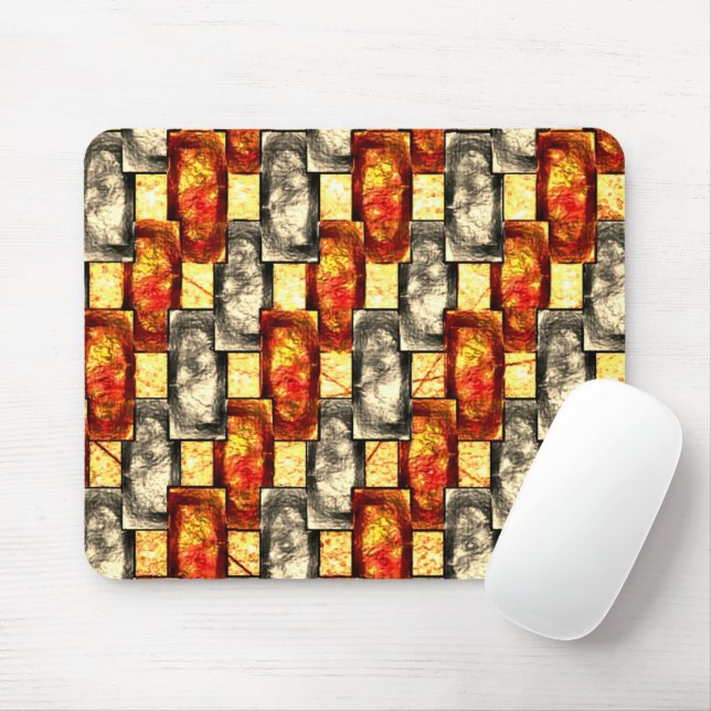 Bärgad rektangulär delar inlagd i beige och röd musmatta (Med mus)