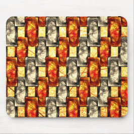 Bärgad rektangulär delar inlagd i beige och röd musmatta