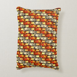 Bärgad rektangulär delar rödaktig och beige-juster prydnadskudde