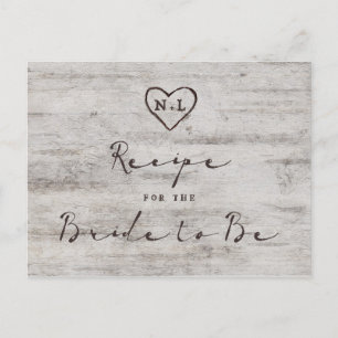 Bärgad ryggmärg av Sweethearts Rustic Bride to be Meddelande Vykort