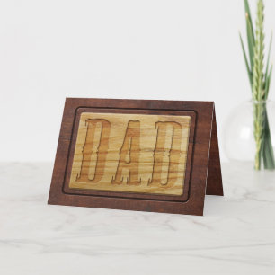 Bärgad ut trä PAPPA Faux Wooden Fars dag Kort
