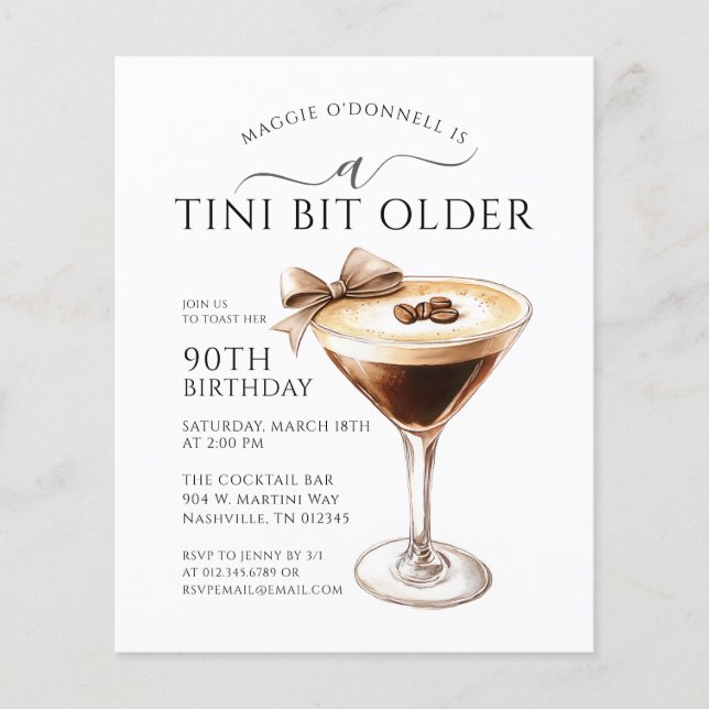 BARGAIN A Tini Bit Older Martini 90:e födelsedag (Framsida)