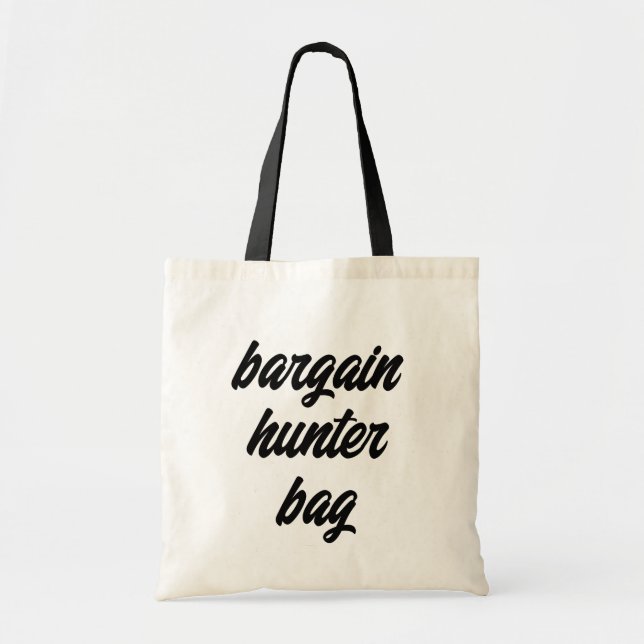 Bargain Hunter Bag Lycklig Shopping Quote Tygkasse (Framsidan)