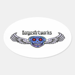 BargasArtworks logotypklistermärke Ovalt Klistermärke