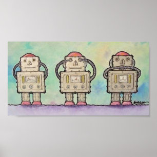 BargasArtworks Robots Skriv ut Poster