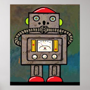 BargasArtworks Suprised Robot Print Poster