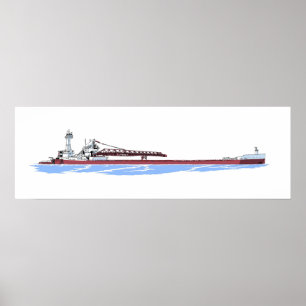Barge James L. Kuber och tug Victory Poster