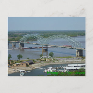 Barge on Mississippi River-vykort Vykort