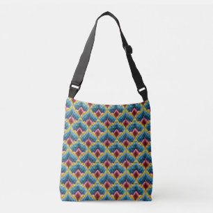 Bargello Embroidery Boho Chic Mönster Axelväska