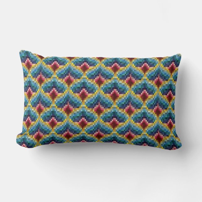 Bargello Embroidery Boho Chic Mönster Lumbarkudde (Framsida)