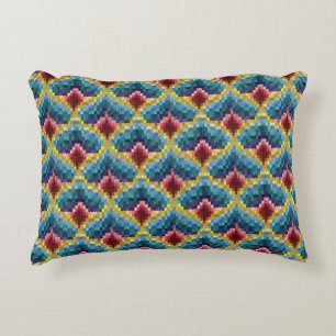 Bargello Embroidery Boho Chic Mönster Prydnadskudde