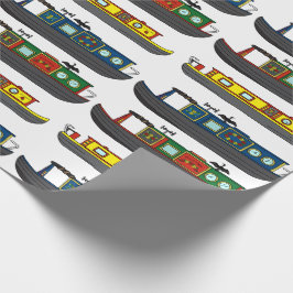 Barges och Narrowboat Boat Illustrations Presentpapper