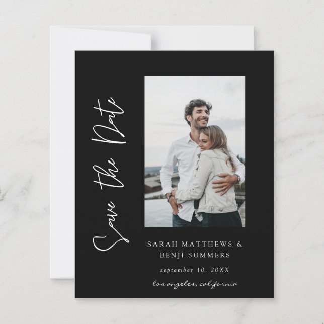 Bargin Photo & Hand Typography Save the Date Black (Framsida)