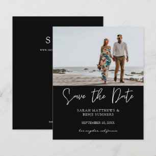 Bargin Photo & Typography Save the Date Black H