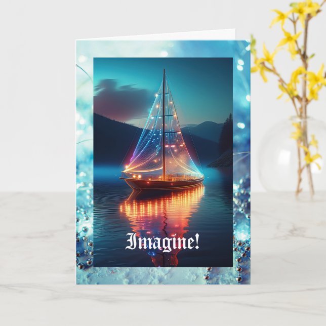 Bärgkort för glassegelbåt kort (Gul blomma)