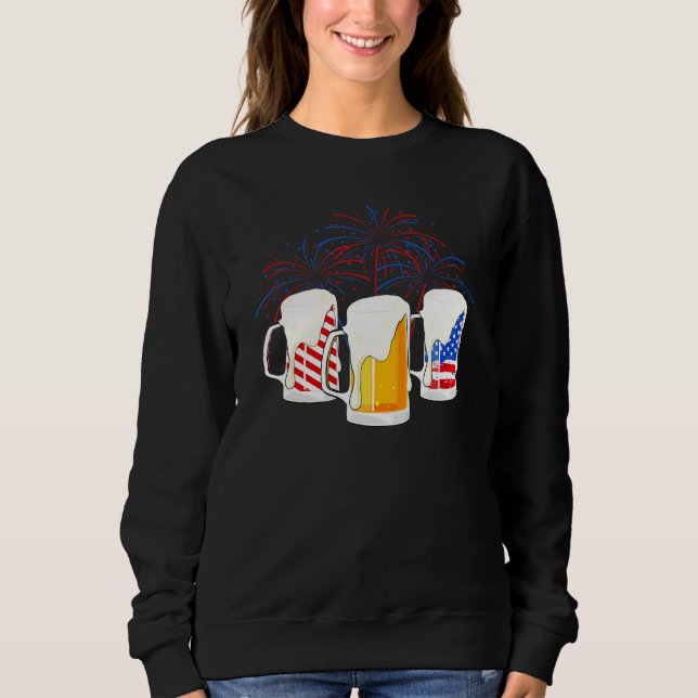 Bärglasögon 4:e juli Rött vitt blått Vin T Shirt (Framsida)