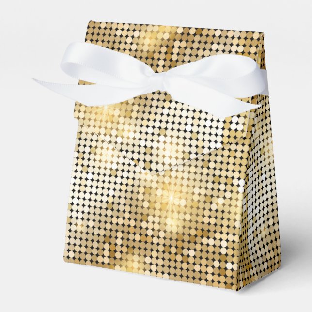 Bärglig gyllene sekvin glitter disco boll presentaskar (Framsidan Sidan)