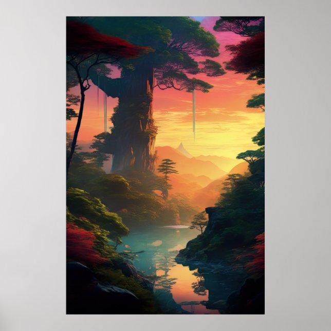 Bärgning av Jungle Sunset Magic Poster (Framsidan)