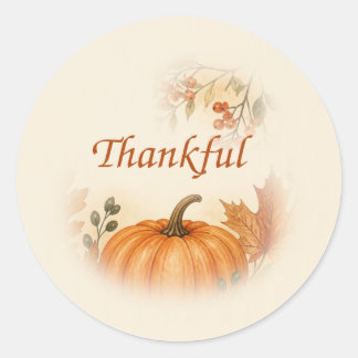 Bärgren Vattenfärg Pumpa Tacksgiving Runt Klistermärke