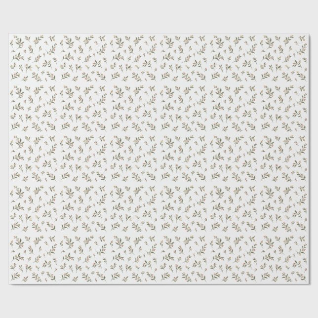 Bärgrenar Botaniskt Presentpapper (Platt)