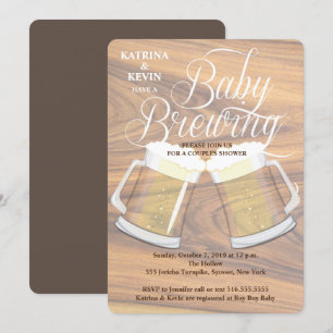 Bärgskläder i Baby Rustic Beer Mugg Inbjudningar