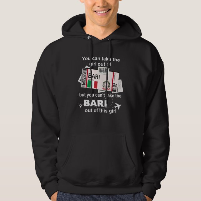 Bari Boarding Pass  Bari Girl  Bari Hoodie (Framsida)