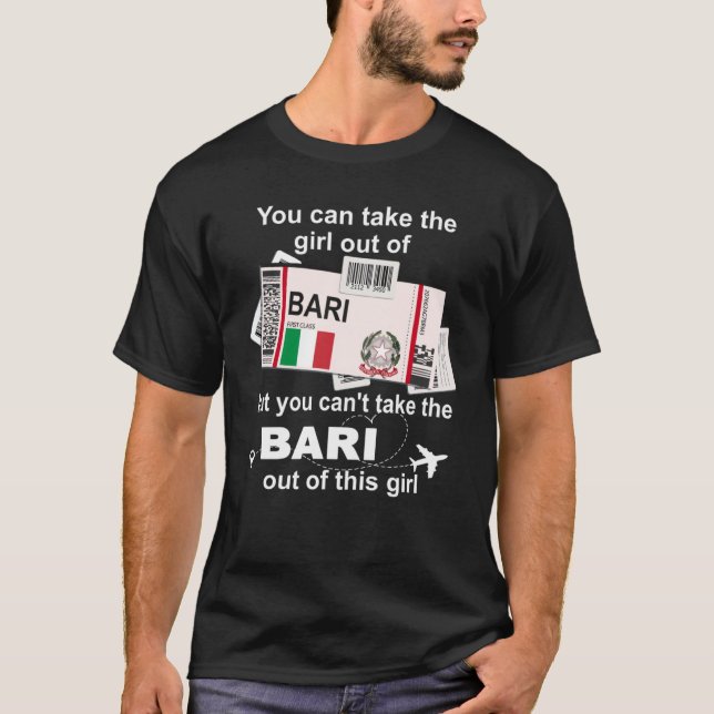 Bari Boarding Pass  Bari Girl  Bari T Shirt (Framsida)