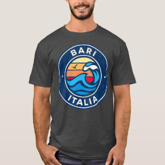 Bari Italien Vintage Nautical Vågar Design T Shirt