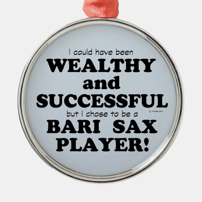 Bari Sax-Förmögen och lyckades Julgransprydnad Metall (Framsidan)