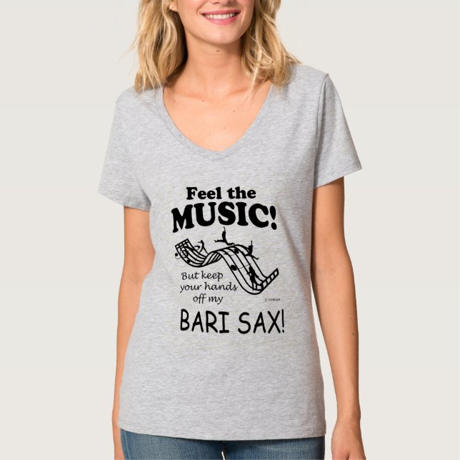 Bari Sax känner musiken T Shirt (Framsida)