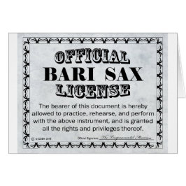 Bari Sax License Hälsningskort
