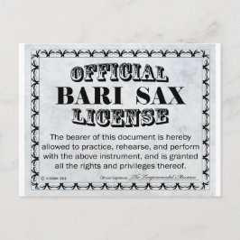 Bari Sax License Vykort