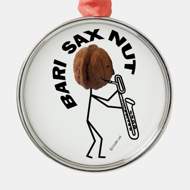 Bari Sax Nöt Julgransprydnad Metall (Framsidan)