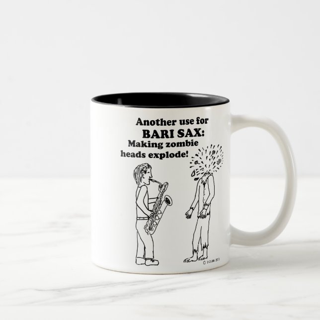 Bari Sax Zombie Explode Två-Tonad Mugg (Höger)