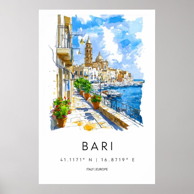 Bari Watercolor 2 Poster (Framsidan)
