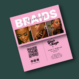 Barids typografi Foto Qr-kod Logotyp Rosa Visitkort