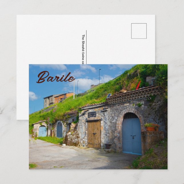 Barile Basilicata-Italien i vin Vykort (Fram/baksida)