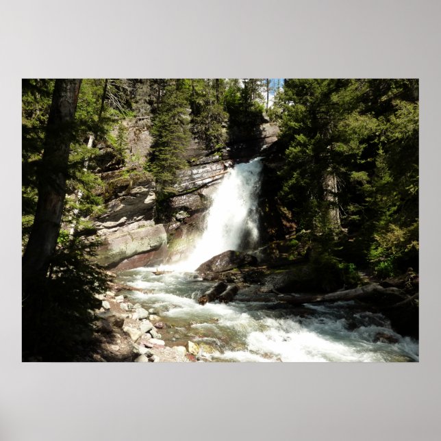 Baring Falls i Glacier nationalpark Poster (Framsidan)