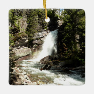 Baring Falls vid Glacier National Park Julgransprydnad Keramik