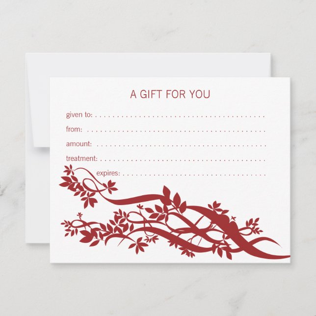 Bärintyg för Zen Chic-massage Therapist Gift-certi (Framsida)