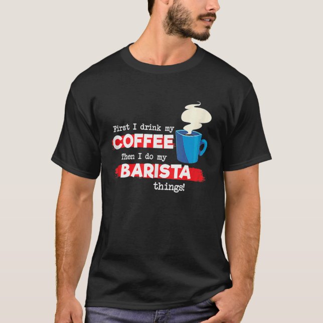 Barista and Coffee  Tank Top T Shirt (Framsida)