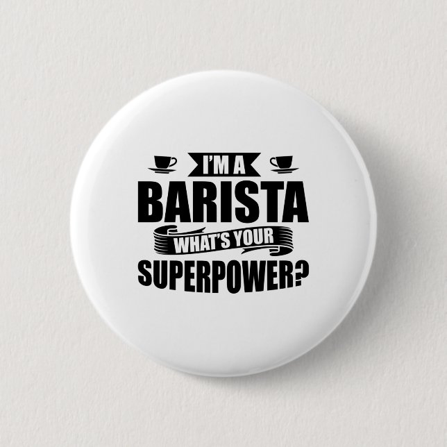 Barista Coffee | Baristas Cafe Cappuccino Gift Knapp (Framsida)