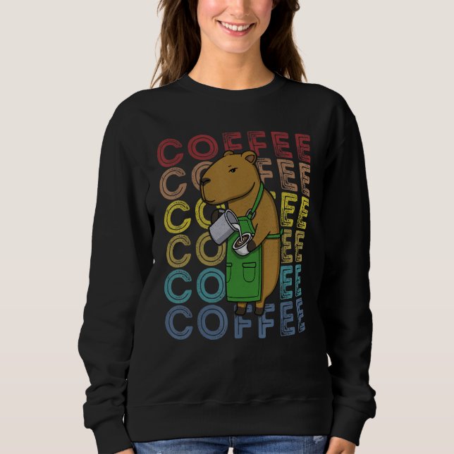 Barista coffee capybara capybarista cappuccinos mi t shirt (Framsida)