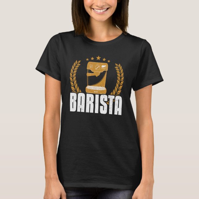 Barista Coffee Maskin Breakfast Coffee T Shirt (Framsida)