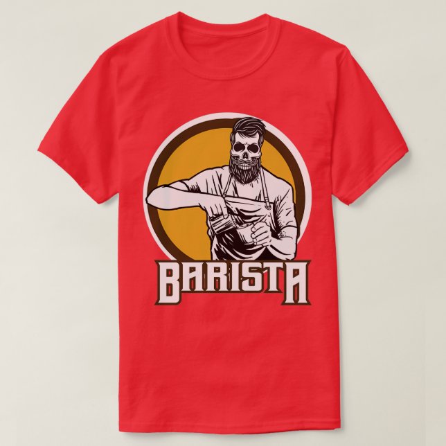Barista Coffee Skeleton Funny National Barista Day T Shirt (Design framsida)