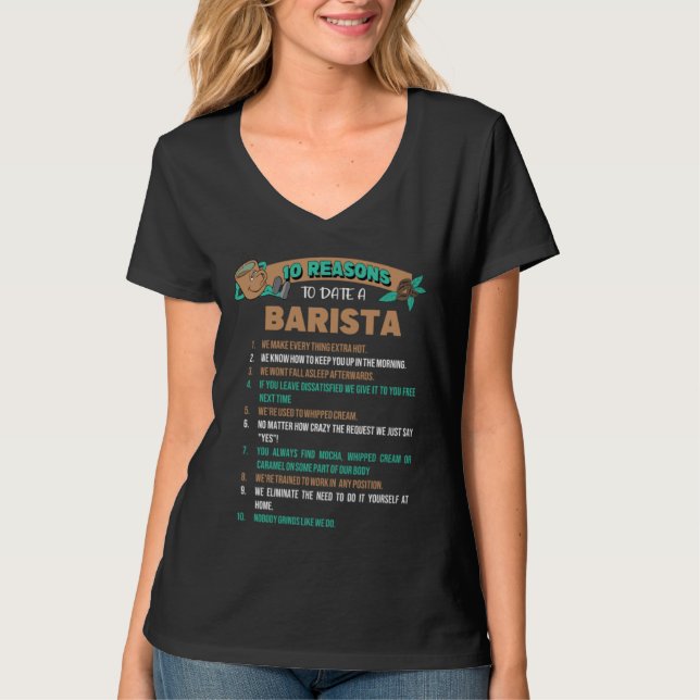 Barista Coffeemaker Job T Shirt (Framsida)