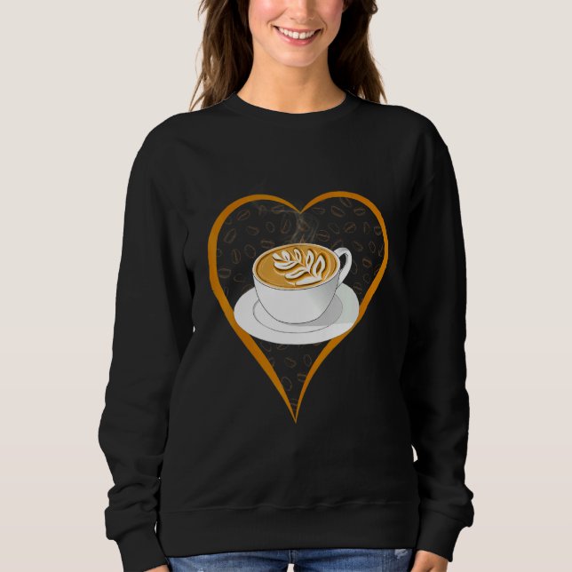 Barista Cute Coffee Heart Coffee Cappuccino T Shirt (Framsida)
